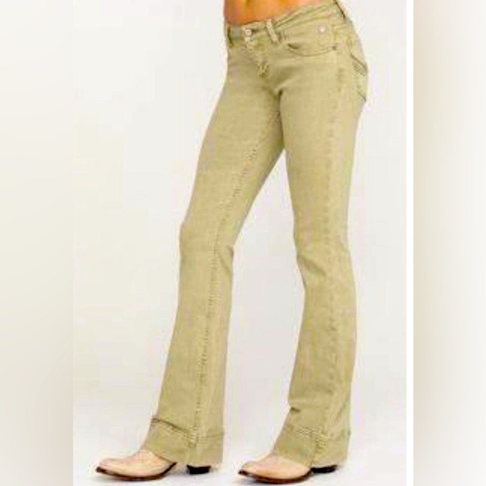 Miranda Lambert Light green denim flare jeans new